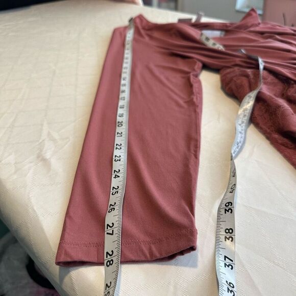 LOGO Lori Goldstein Rose Pink Jersey Cardigan Women’s 1X Mixed Media Lace Back - Picture 8 of 10